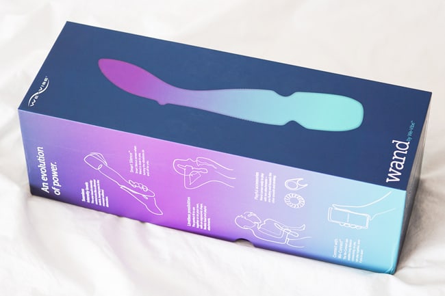 packaging of the we-vibe wand sex toy 