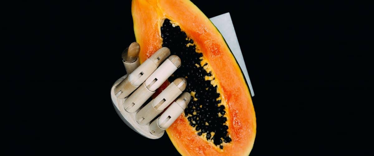 wooden-fingers-papaya-seeds-black-background